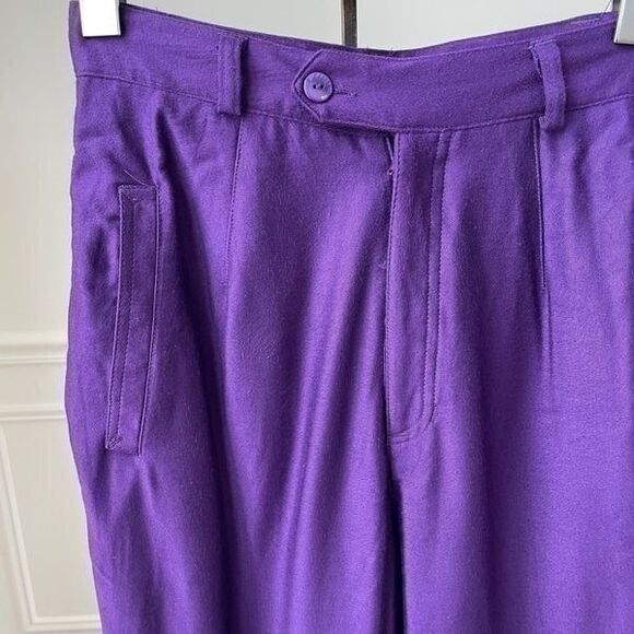 Vintage 80s Prince Purple High Rise Stirrup Pants 2 - Picture 2 of 6